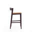 Tabouret de comptoir rembourré en bois Klismos-1260481786