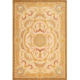 Azerbaijan Hand Knotted Wool Oriental Area Rug in Ivory