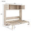Grand lit escamotable avec armoires de rangement, beige