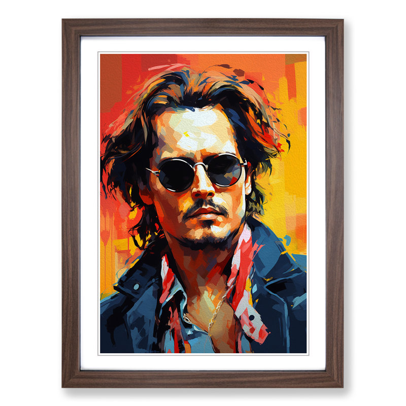 Johnny Depp Orphism - Framed Print, Walnut, 64cm H x 46cm W x 2cm D