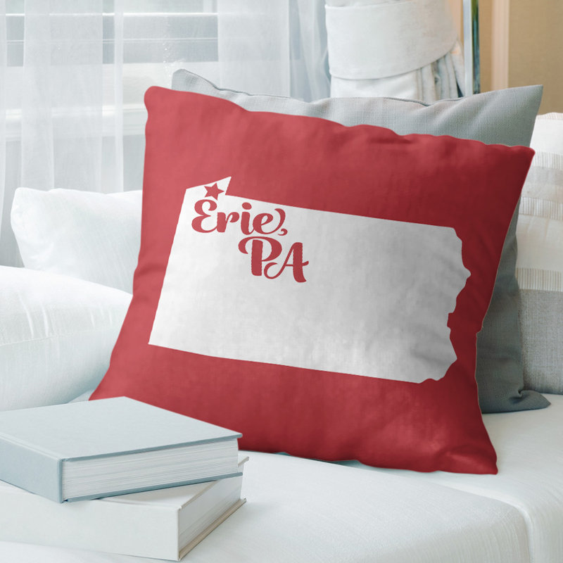 Coussin décoratif, Érié, 26 po x 26 po, Rouge