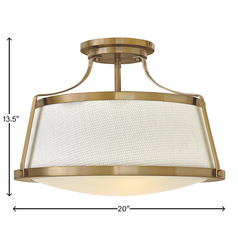 Charlotte 3-Light 20'' Semi Flush Mount, Caramel brossé