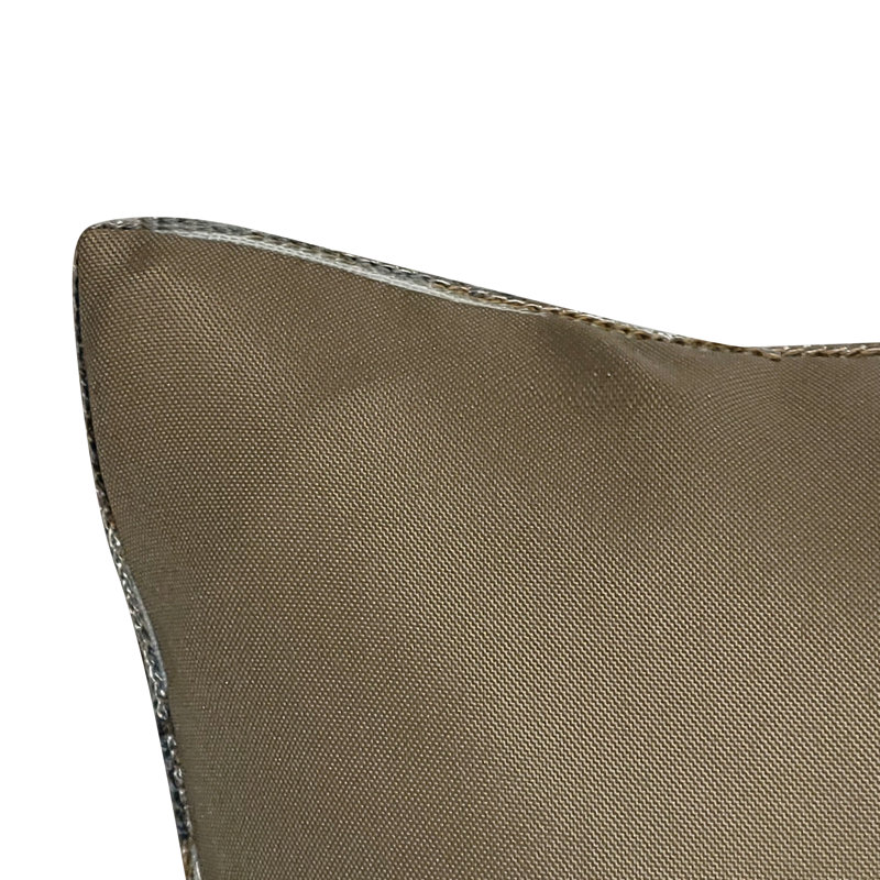 Embroidered Outdoor Reversible Throw Pillow, Khaki