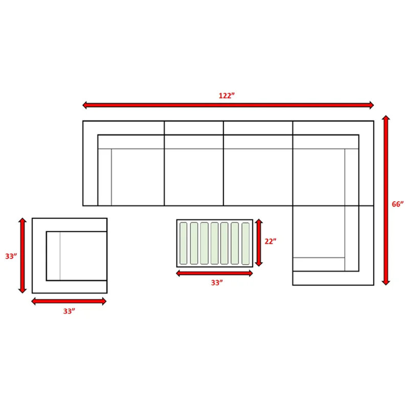 Canapé modulaire en rotin 7 pièces 7 pièces