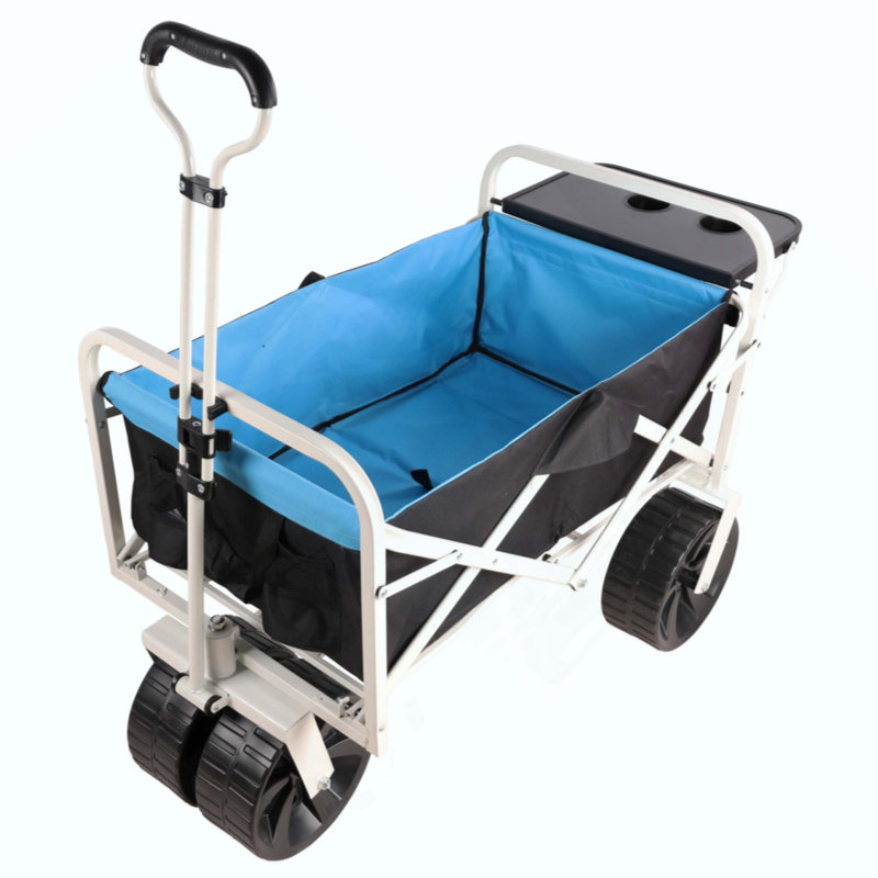 Chariot de plage pliable, White/Black Blue