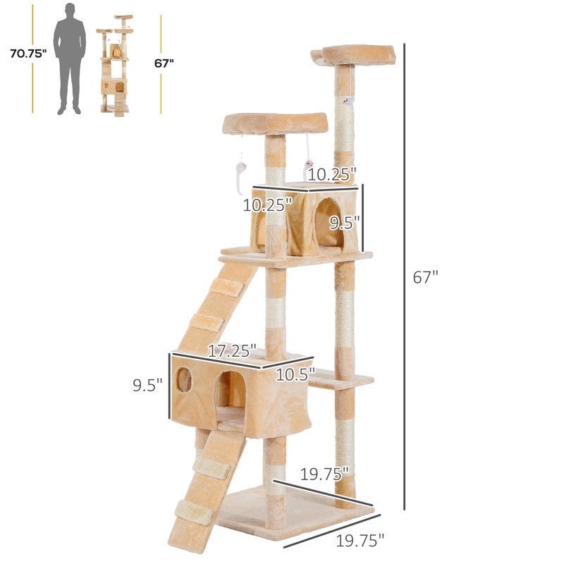 Harbaugh 68.1'' H Cat Tree, Beige