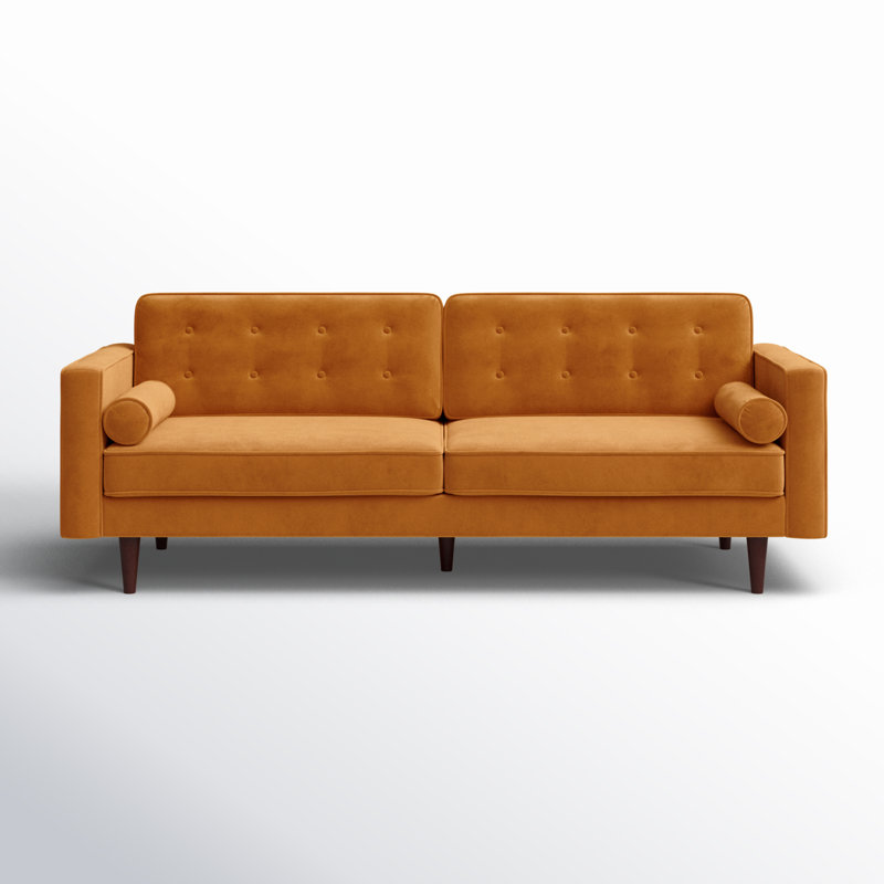 Bouie Upholstered 84.5'' Sofa, Orange