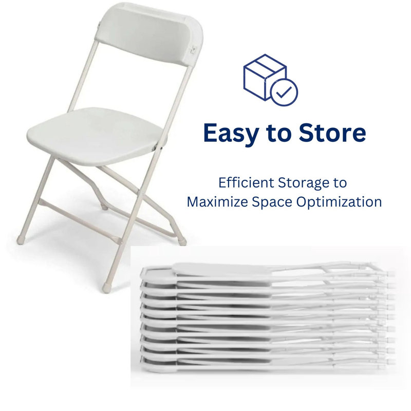 Chaises pliantes blanches - paquet de 10