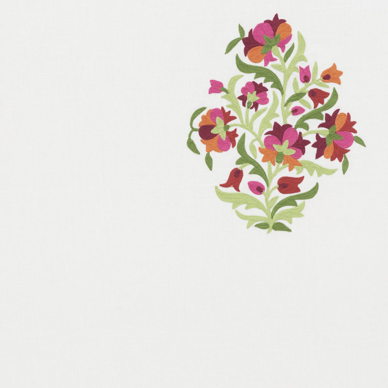 Antalya Medallion Embroidery Fabric, Garnet