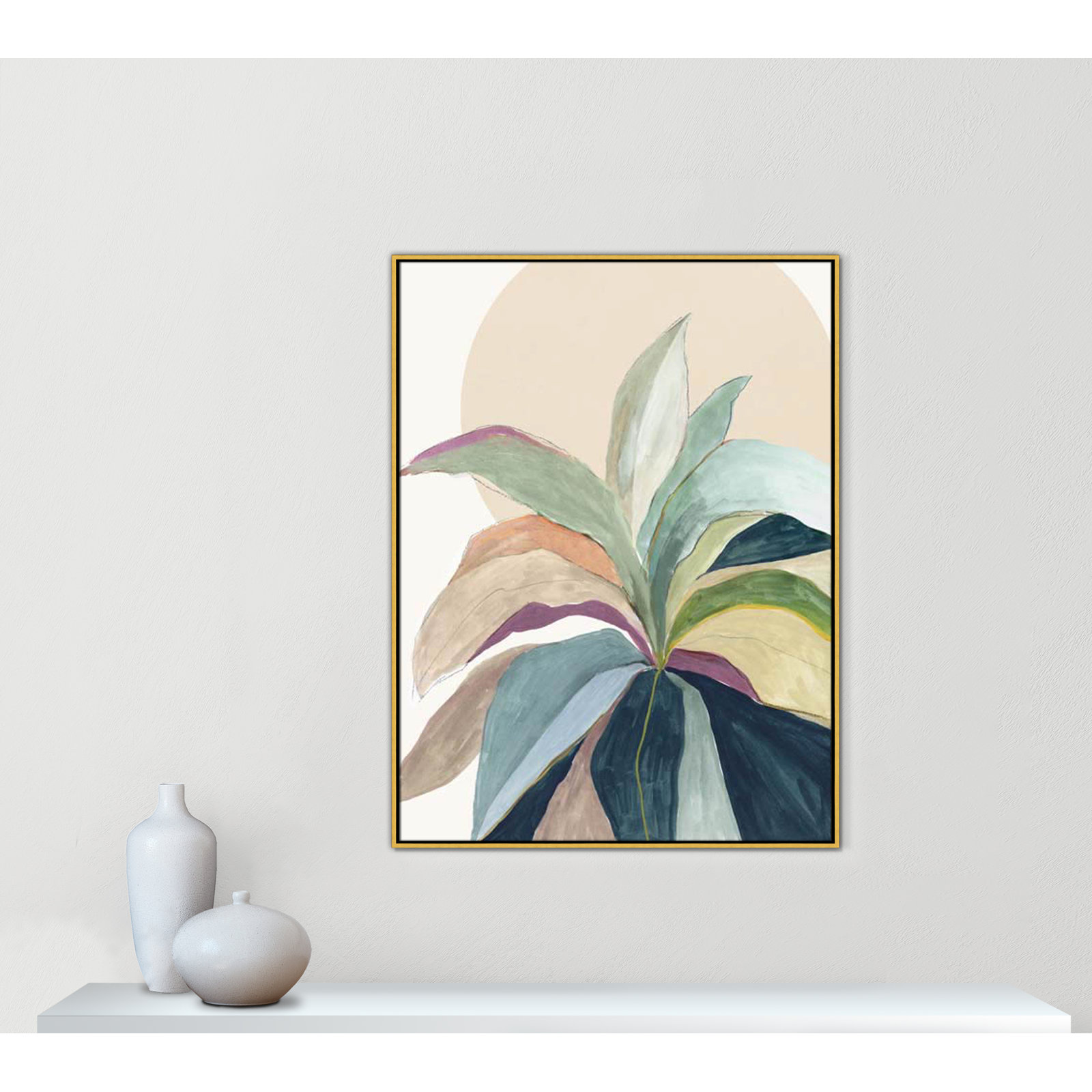Sherbrooke Sunny Bright Leaves II by Asia Jensen Print, No Mat, Gold Floater Framed, 49.5" H x 37.5" W x 2" D