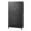 Armoire de rangement en MDF noir avec 2 portes, tiroirs et tablette réglable | Idée de cadeau-1789292823