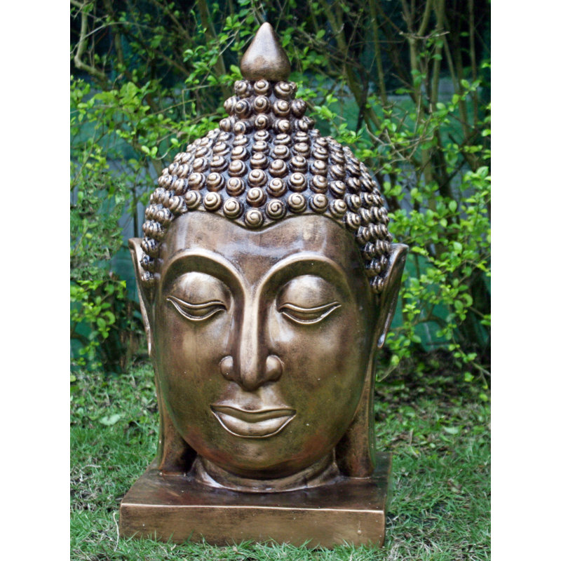 Thai Buddha Head Bust, Bronze