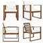 Ensemble de salle à manger rustique en bois d'acacia pour 6 personnes avec trou pour parasol, coussins confortables et fabrication durable pour l'extérieur-126658558