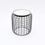 Table de bout en marbre | Table d'appoint ronde | Cadre en métal noir | Table d'appoint pour salon
