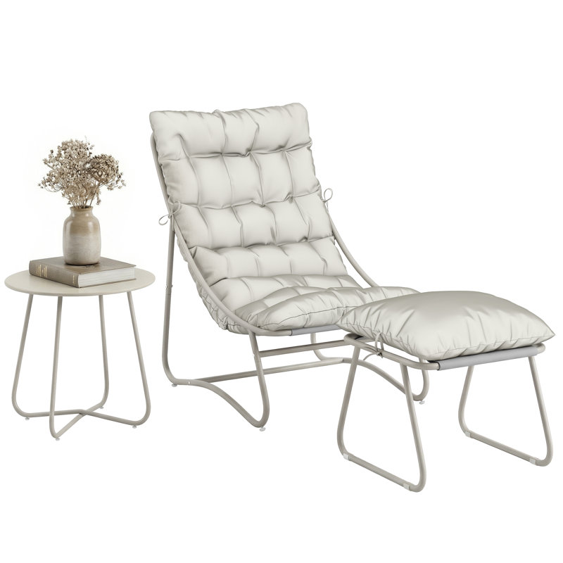 2 - Person Patio Dining Set with Round Table, Light Grey