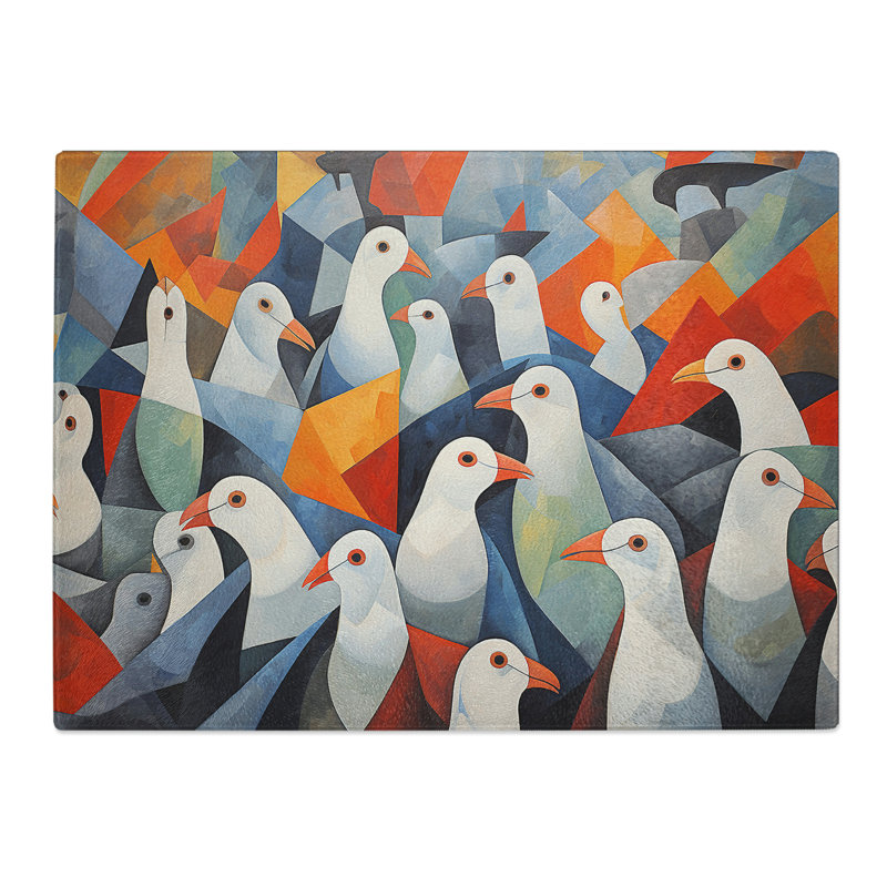 Seagull Orphism  Glass Chopping Board