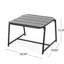 Table d'appoint: table d'extérieur en fer noir mat pour espace détente, 20,31 po Profondeur, 19,43 de largeur, 12,97 de hauteur, 9,31 lb, foyer décoratif moderne D, l, H,