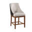 Fauteuil moderne minimaliste en tissu et similicuir avec garniture cloutée