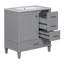 Meuble-lavabo moderne de 30 po avec ensemble de meuble-lavabo 30 po, armoire de rangement pour salle de bain avec porte à fermeture douce et 3 tiroirs, structure en bois massif (gris)-124456510