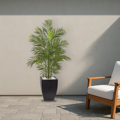 Areca Palm Artificial Tree with Black Planter