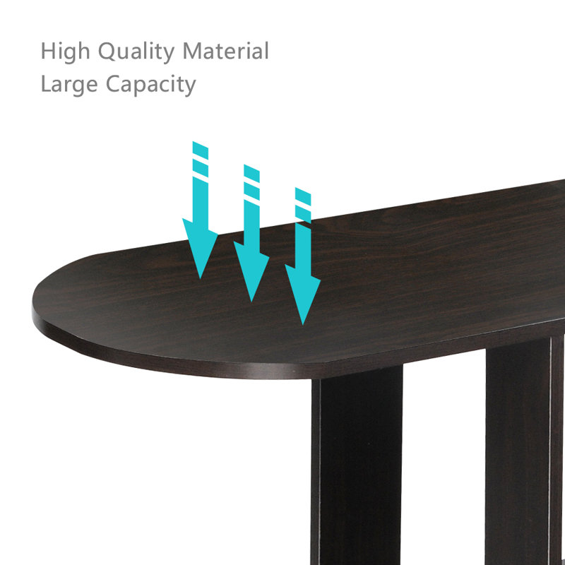 70 cm W Console Table, C Shaped Black