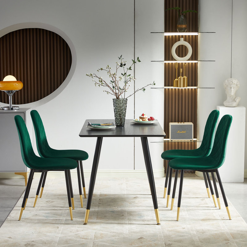 4 - Person Four Leg Dining Set, Hunter Green