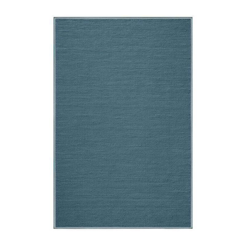 Machine Washable Solid Blue Area Rug, Runner 2' x 4'