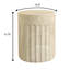 Table d'appoint Zenvio Modern Sculptural Fiberstone avec base festonnée-1324247331
