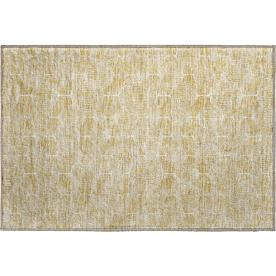 Premium Machine Washable Prisco Gold Rug