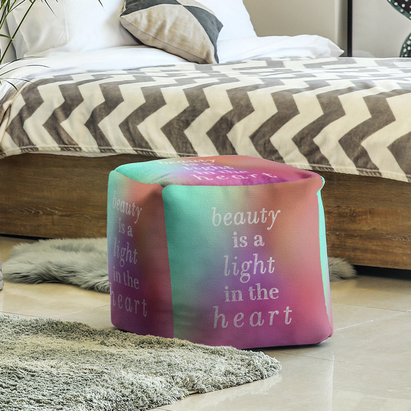 Upholstered Ottoman, Neon Glow
