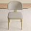 Table de salle à manger moderne en pierre frittée 59 po avec base dorée et 8 chaises blanches Modern