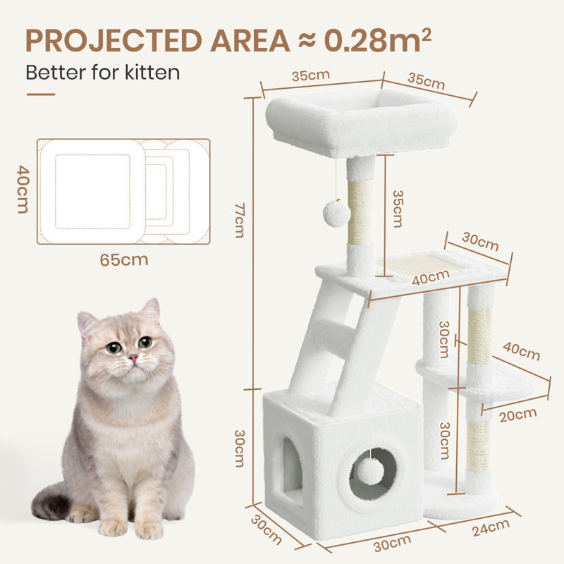 Amadahy 107cm H Cat Tree, White