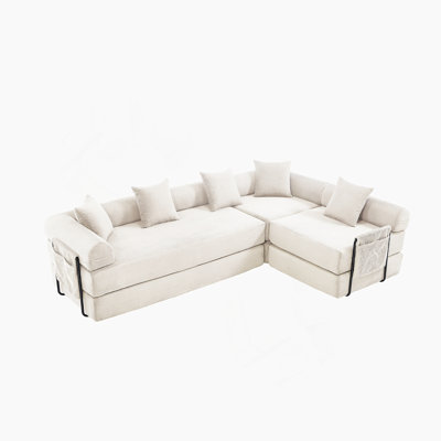 Canapé-lit convertible pliant, avec structure fixe et main courante avec coussin, canapé-lit pliant en velours côtelé Cloud, lit en mousse à mémoire de forme pliable dans le salon / dortoir / chambre d'amis / bureau personnel / appt