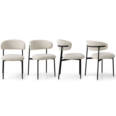 Upholstered Dining Chair With Metal Legs