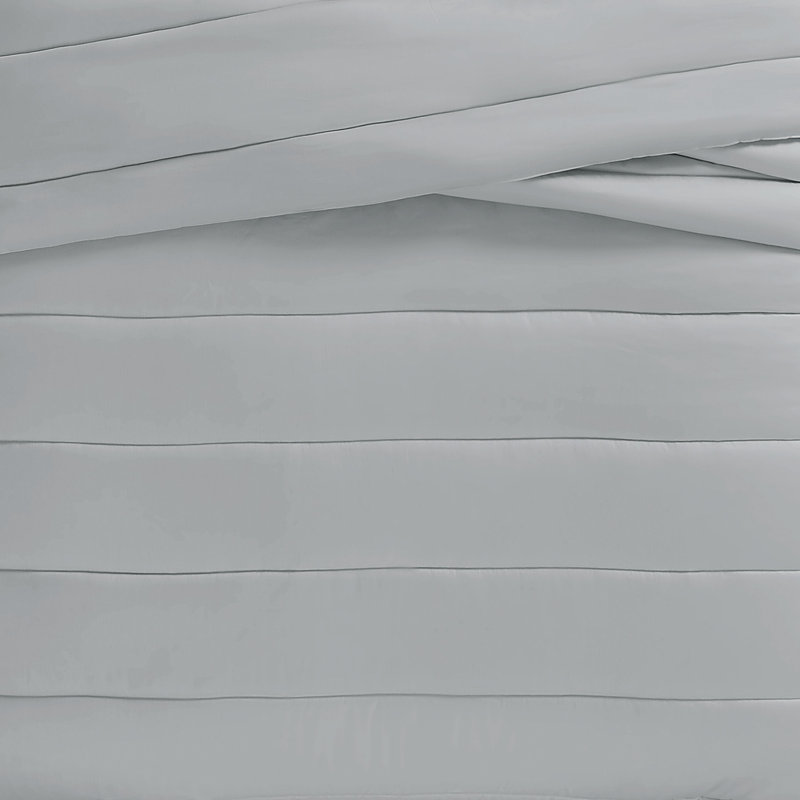 Christian Siriano NY Cotton Sateen 2 Piece Comforter Set, Queen Comforter + 2 Standard Shams, Gray