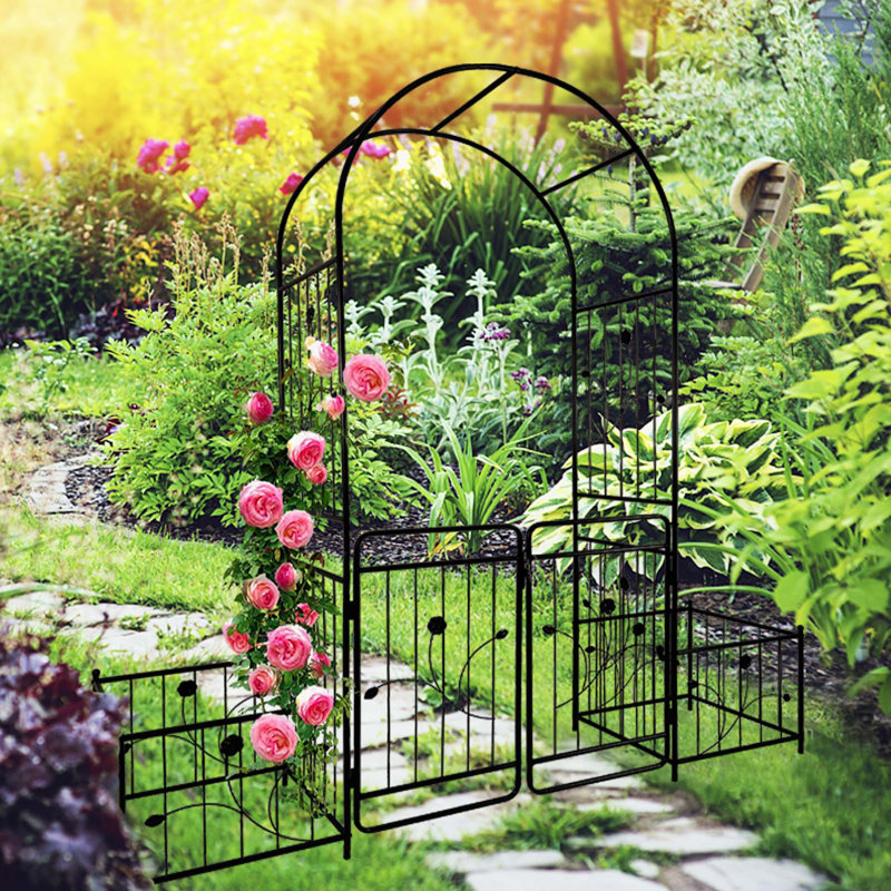 Miquez 86.48'' H x 79.38'' W Iron Arched Trellis