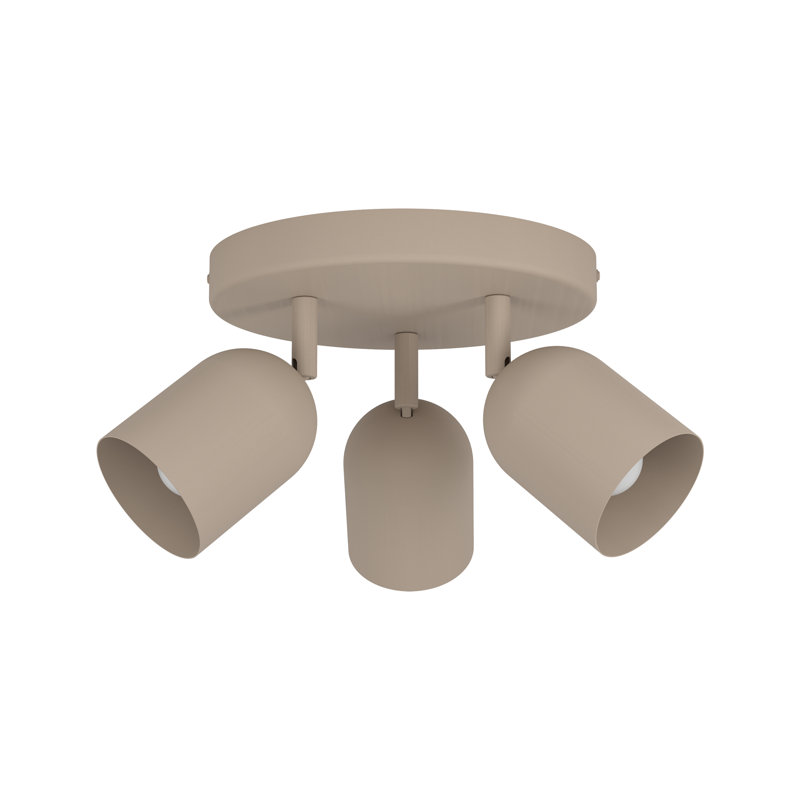 Tilston Steel Minimalist Triple Ceiling Spotlight, Sandy