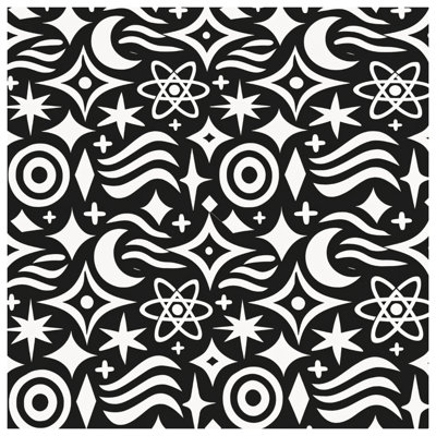 Black White Cosmic Pattern Comforter
