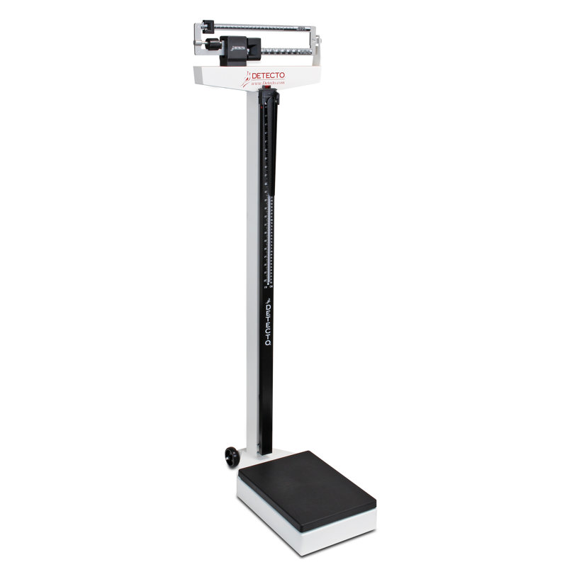 Detecto Analog Scales, Physician Scales, With Height Rod and Wheels, 400 lb x 4 oz