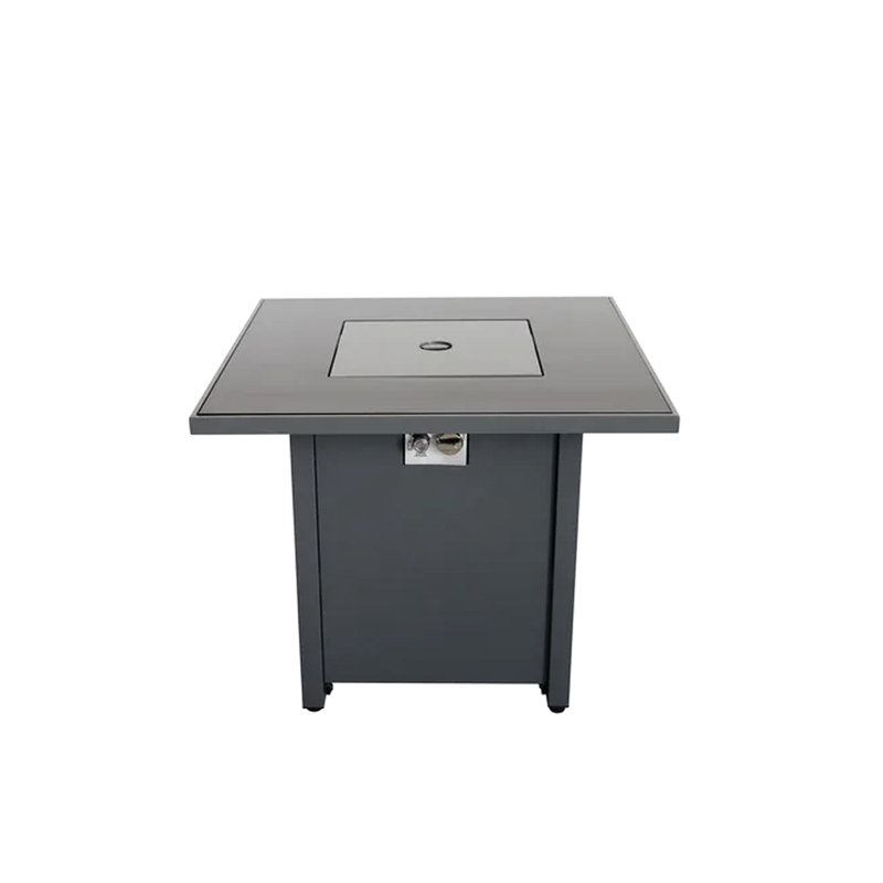 Foyer en métal 30 po avec verre fumé - chaleur et rouille de dessus de foyer gris
