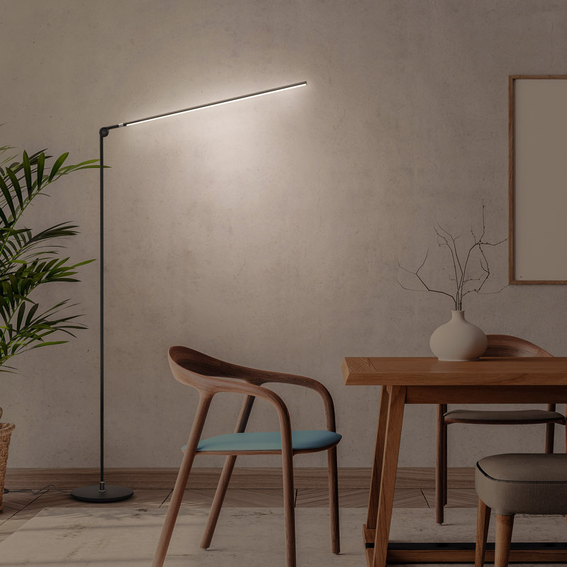Libra Black Adjustable LED Floor Lamp with 3-Way Switch