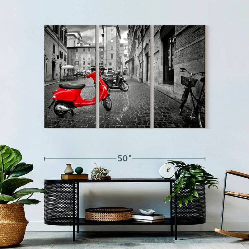 'Red Vespa Pop, 32" H x 50" W