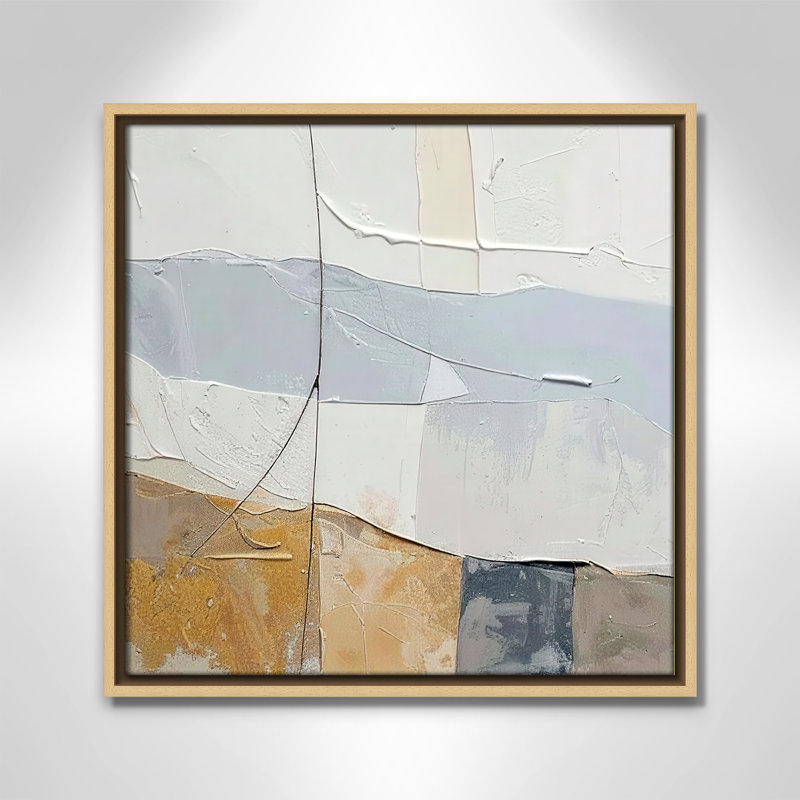 Plastered I Print by Alonza Saunders, Framed Canvas, Natural Floater, 17.5'' W x 17.5'' H