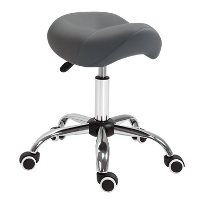 Ergonomic Rolling Saddle Stool Height Adjustable Hydraulic Swivel Drafting Salon Chair by Inbox Zero