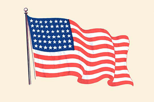 Le drapeau américain-impression d’art graphique, H 28 po x l 42 po x P 1,5 po