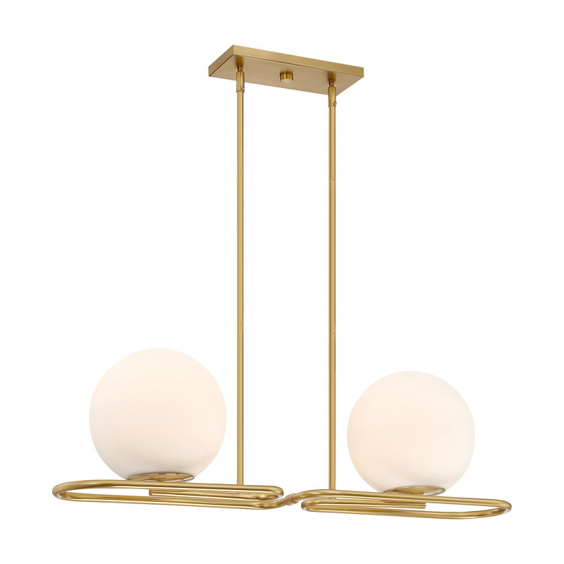 Luminaire suspendu en or brossé à 2 lumières Sangavi