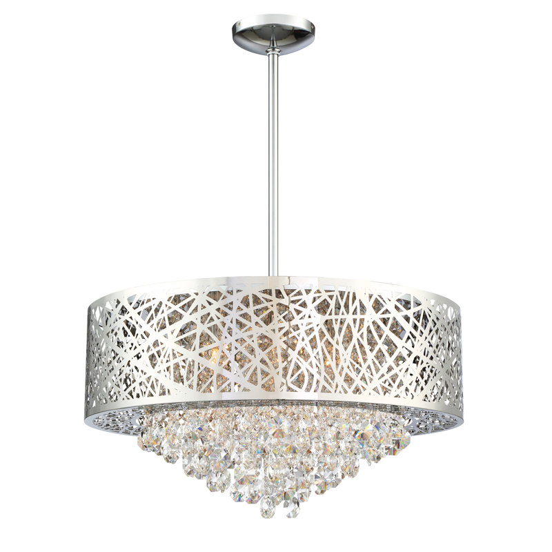 Lustre tambour en cristal 6 lumières Doby