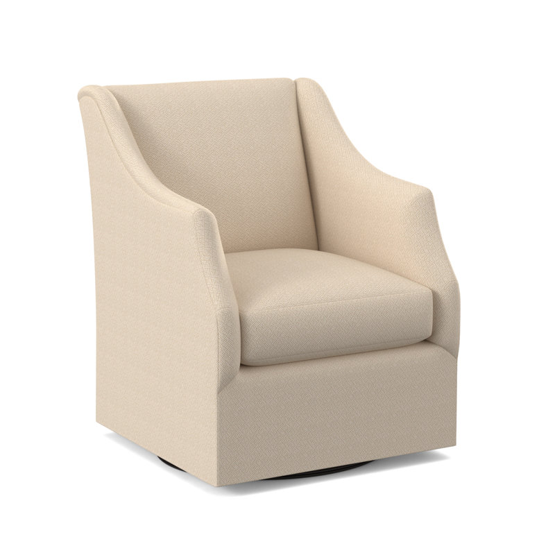 Claudette Swivel Armchair, Filigree Ivory 100% Polyester
