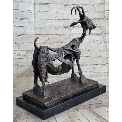 Cashtin Pablo Pico She Goat 1952 Bronze Statue Sculpture Replica Figure Marble Base 14.5 Inches