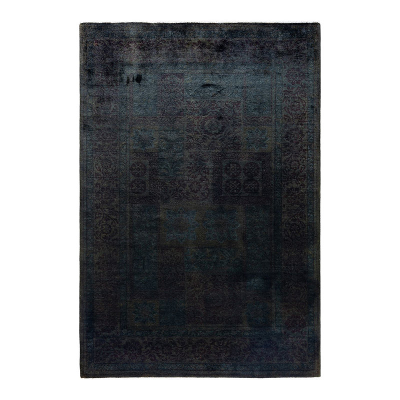 Tapis unique noué à la main Vibrance - brun, 5 pi 2 po x 7 pi 7 po
